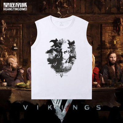 2022新款无袖维京传奇电影无袖欧美宽松衣服男女Vikings T-shirt