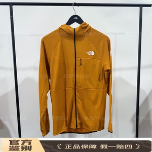 北面THE NORTH FACE 巅峰系列 轻量透气保暖连帽抓绒衣黄NF0A8FJJ