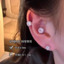 超闪钛钢耳骨钉养耳洞睡觉免摘耳蜗钉爆闪锆石耳钉高级感耳饰女夏