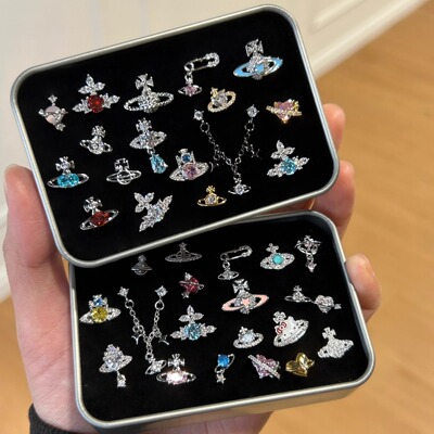 西家土星球耳钉医用钛钢耳骨钉防过敏养耳免摘平底小众设计耳饰女