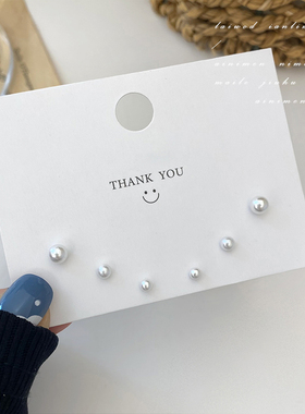 耳钉女纯银针珍珠套装ins风小众温柔气质简约小巧百搭迷你养耳洞