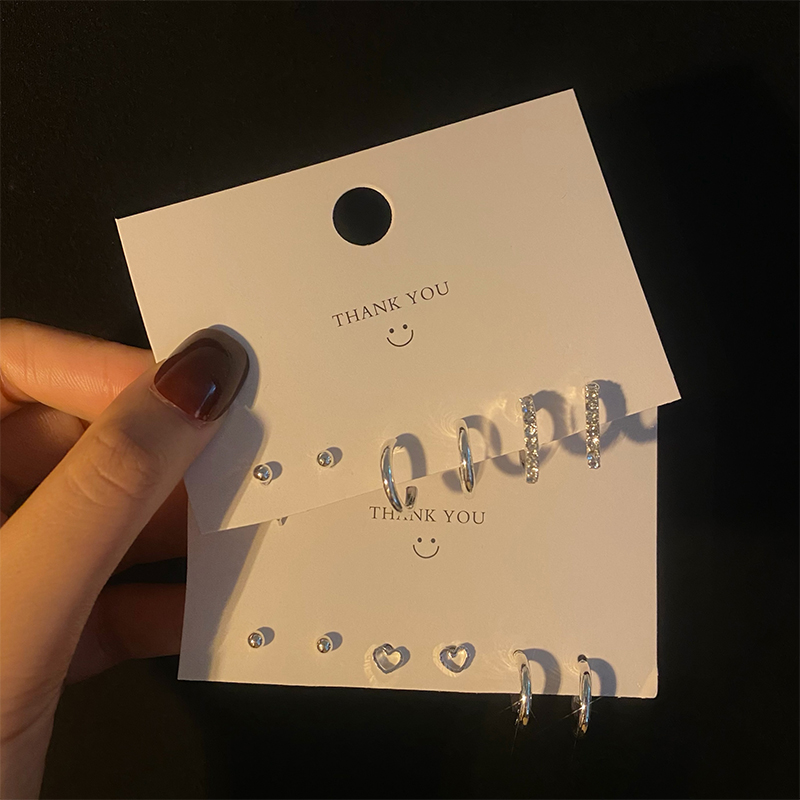 几何百搭C形圈圈耳钉套装