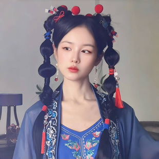 记川原创 鞠婧祎来战阿黛灯笼辫假发辫子