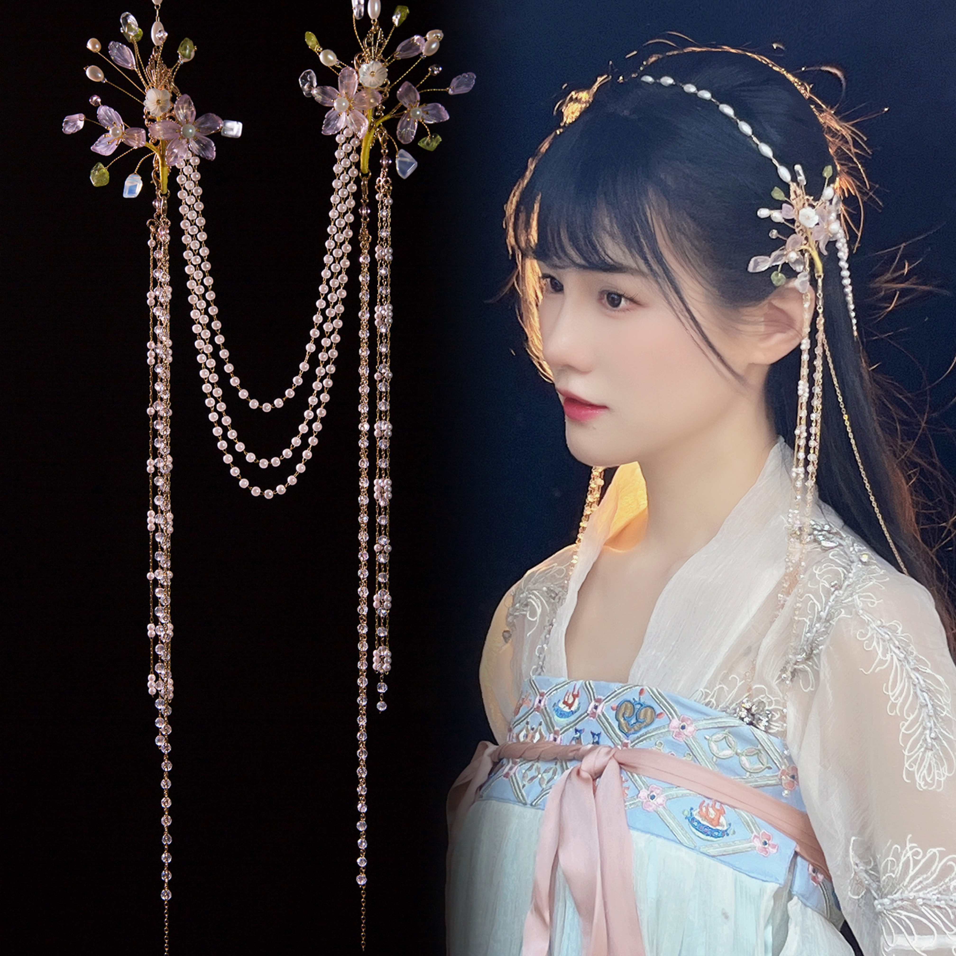 苍兰诀小兰花同款流苏发箍