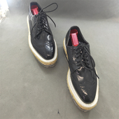 35码 09点 T62 女士系带时尚 厚底休闲鞋 二手 奢侈品牌PA