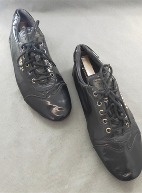 09点 二手 奢侈品牌PA 中性款男女士漆皮时尚休闲鞋 38码 V81