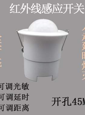 探测者220V智能红外线人体感应开关探头模块嵌入式可调控制器353