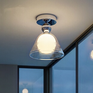 日落氛围感灯阳台玄关走廊灯饰玻璃2026年新款创意简约过道吸顶灯