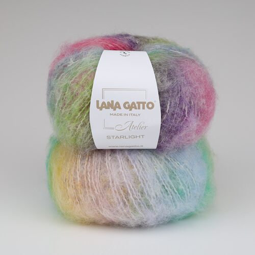 Lana Gatto Starlight 马海毛羊毛羊驼彩虹渐变 意大利进口毛线