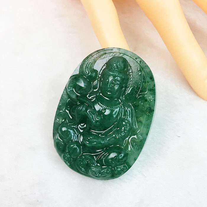 独山玉观音吊坠南阳独玉优级天蓝料观音挂坠独山玉观音菩萨挂件