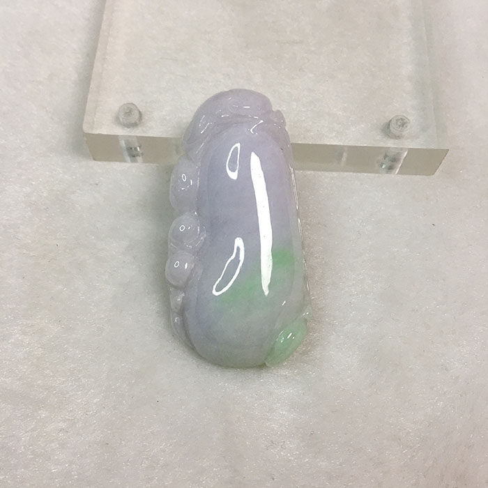 翡翠玉福瓜貔貅吊坠翡翠玉紫罗兰带翠富贵平安挂件翡翠玉福瓜项坠