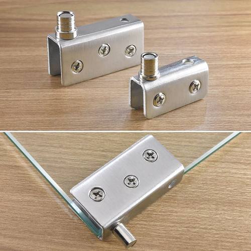 不锈钢上下转轴门夹玻璃无框钢化合页黑色展示柜门铰链门顶天地夹