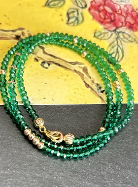 限时福利 绿尖晶石项链 45/50cm混搭好搭档简约时尚项链三圈手链