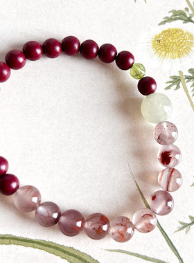 原创设计紫底冰飘天然南红帝王紫金朱砂手链复古风送闺蜜生日礼