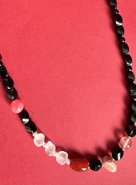 【黑桃皇后】天然石串珠项链小众高级感锁骨项链简约百搭显气质
