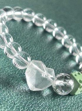 高净透白水晶手链女ins风简约百搭学生闺蜜礼物珠子卡8 ~11