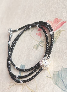 天然黑玛瑙925银配件 锁骨链女款百搭韩版简约