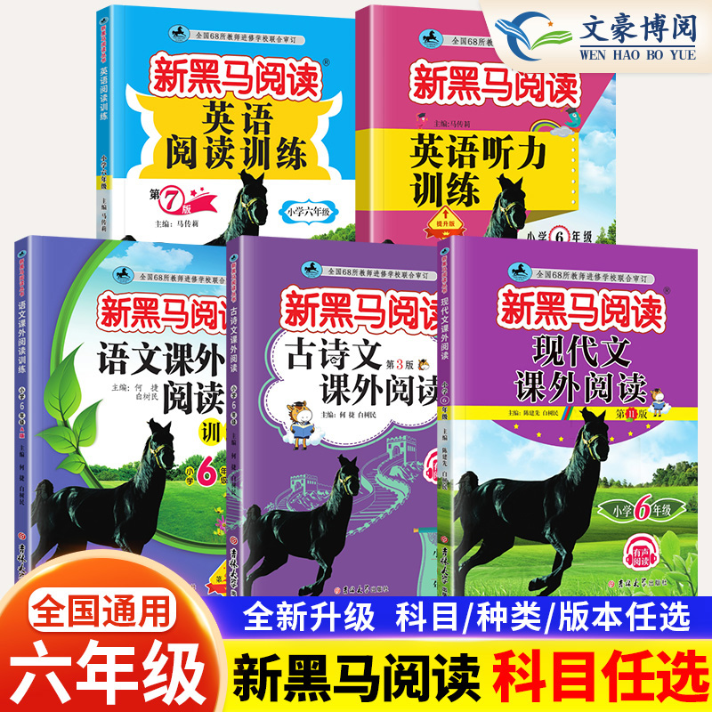 2024新黑马阅读六年级现代文古诗文课外阅读训练小学语文英语听力理解阅读理解全一册上下人教版正版黑马同步训练品读课外书古诗词使用感如何?