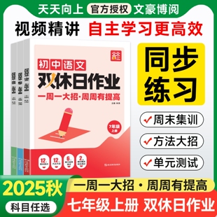 2025版 天天向上七年级上册双休日作业语文数学英语人教版初一同步教材一课一练基础知识巩固专项强化训练周末期中期末测试检测卷