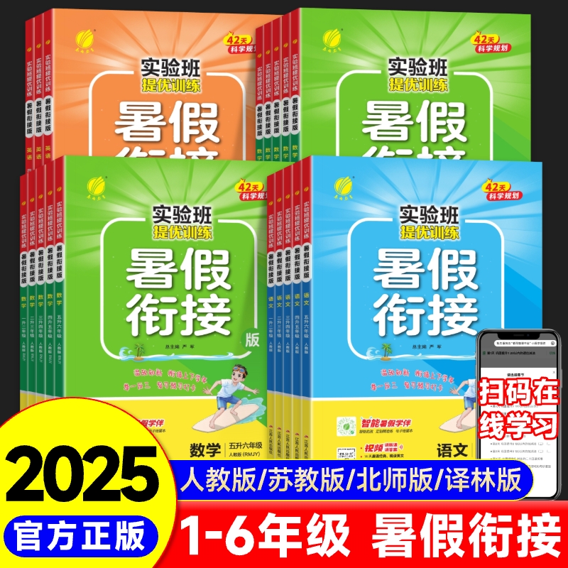 2025新版实验班暑假衔接提优训练一升二升三年级四升五升六年级语文数学英语人教版苏教版北师大青岛阅读理解口算练习题册暑假作业