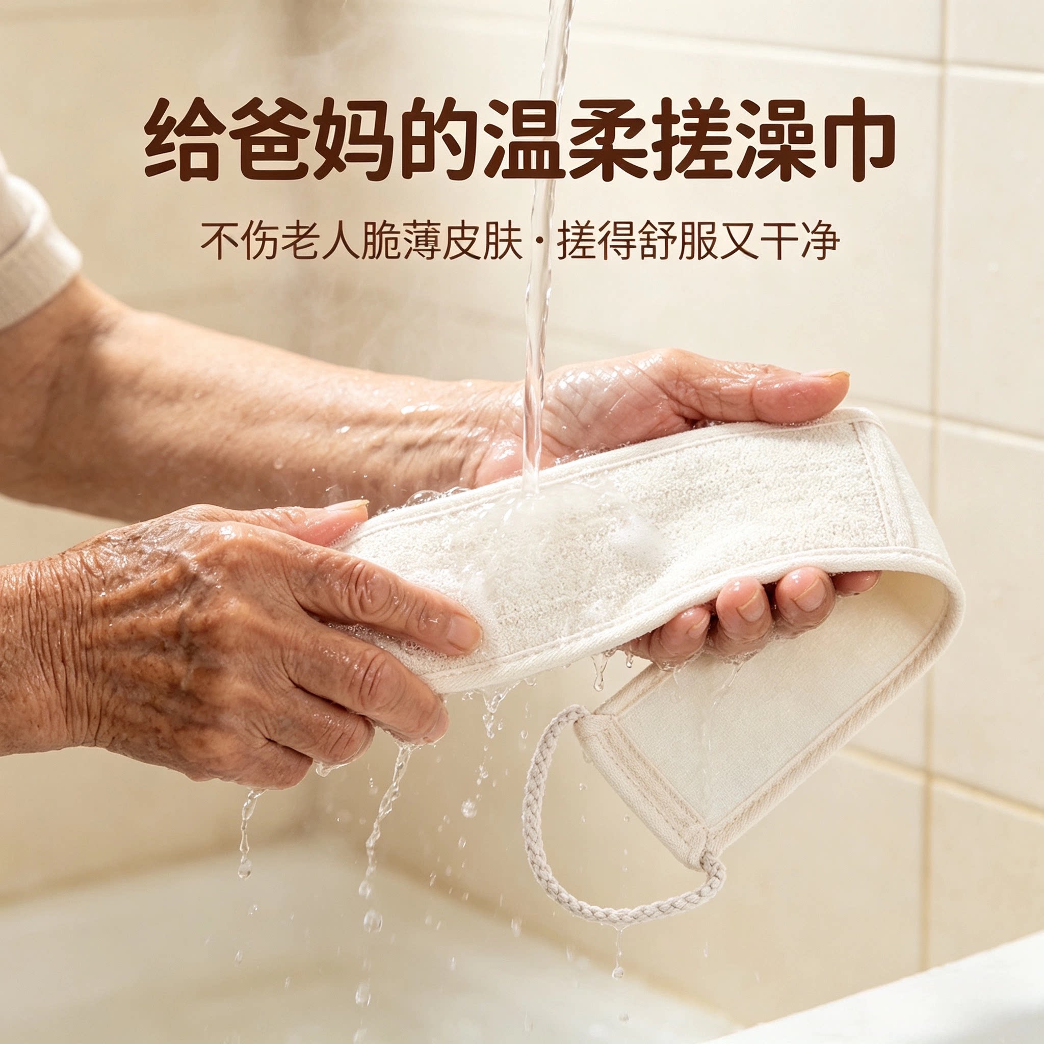 天然棉麻纤维加厚双层搓澡巾家用搓背沐浴手套温和去角质不伤肤拉