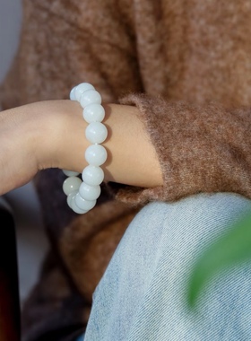新疆和田玉珠串白玉手串