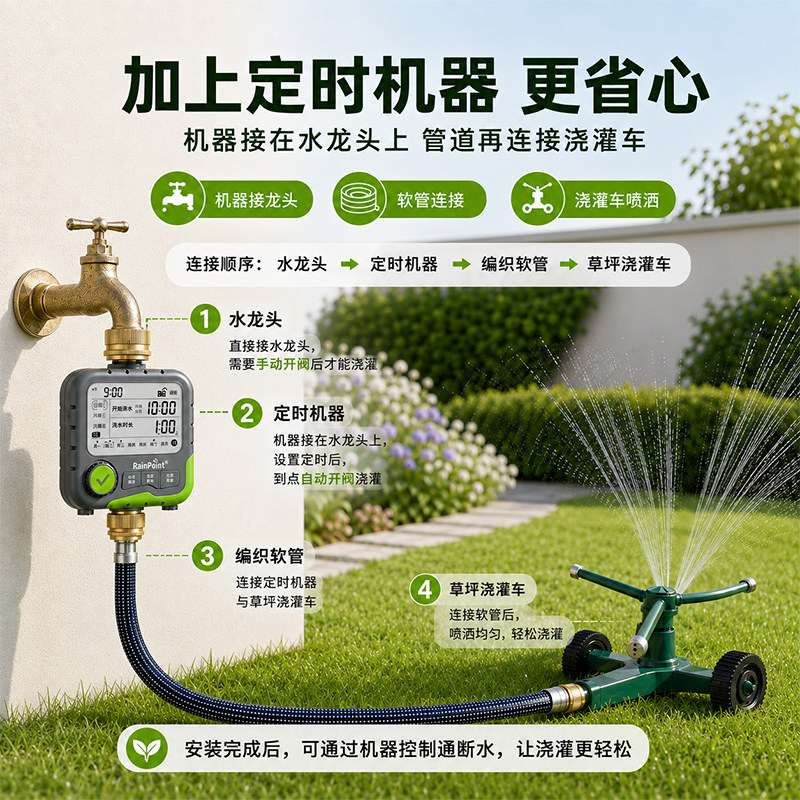 花园360°旋转自动喷淋洒水器