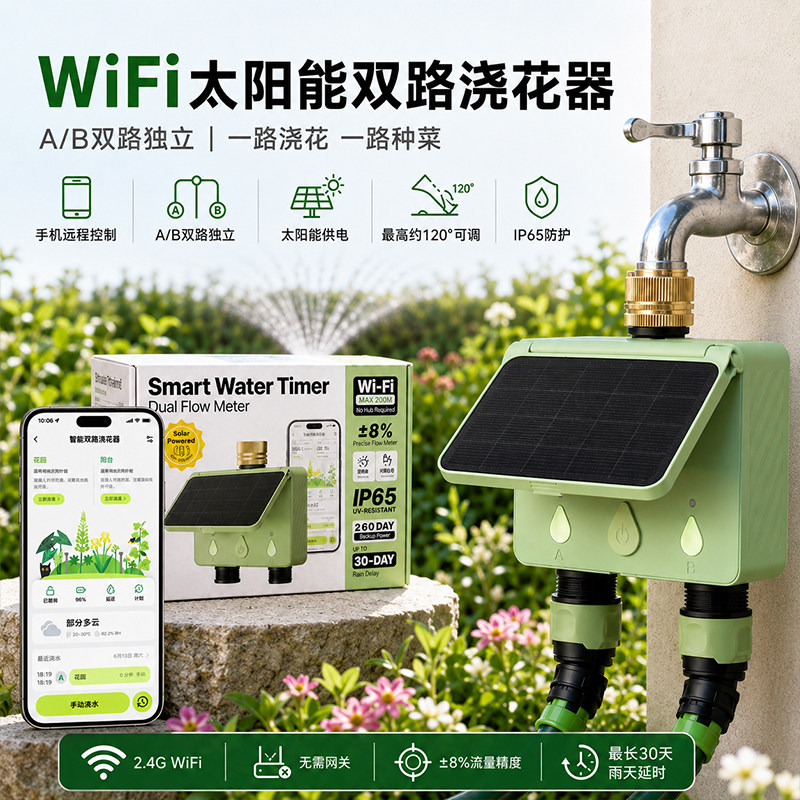 太阳能WiFi防漏水自动喷淋系统