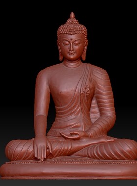 释迦牟尼佛像圆雕图三维立体图雕刻机3d精雕图如来佛祖圆雕图