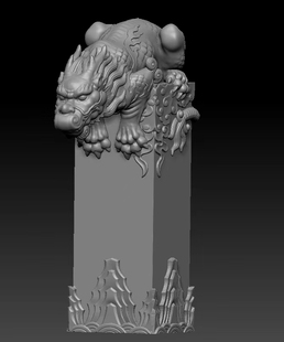 吸水兽圆雕图3d高面数模型stl源文件obj