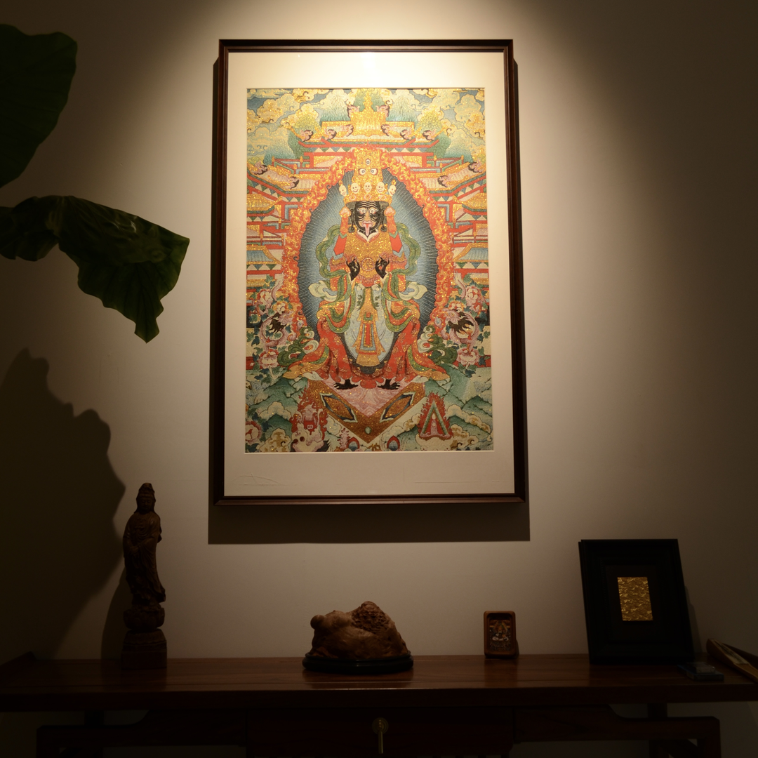 扎基拉姆西藏唐卡刺绣 装饰挂画 70*110cm竖款立体民族风人物手工图片