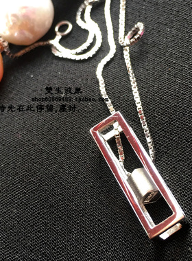 925纯银长方形镂空吊坠