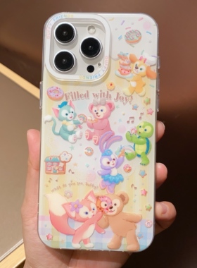 可爱甜甜圈达菲饼饼贝儿星黛露适用iPhone16/15promax手机壳16promax磨砂面壳13苹果14Pro全包壳15Pro