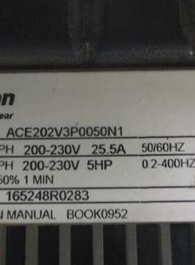 Boston Gear ACE 20 AC Drive ACE202V3P0050N1 5HP 3Ph w Keypad