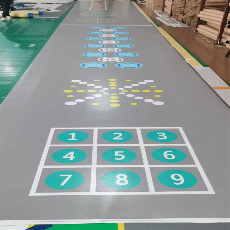 定制 个性化跑道地胶垫3dpvc地板地贴幼儿园游戏感统儿童训练教室