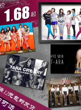 T-ara 皇冠团 韩国女子组合明星 海报 墙画 挂画 实木相框 有框画
