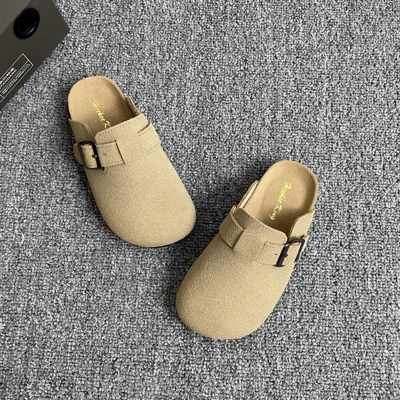 女童勃肯鞋包头软木拖鞋外穿新款