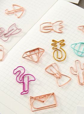 创意金属回形针8个装可爱学生镂空曲别针办公学习资料书签试卷夹