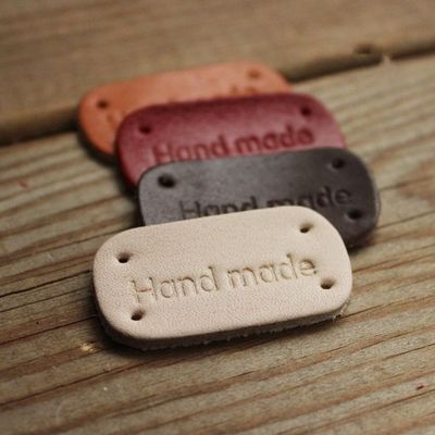 手工真皮烫印皮标手缝装饰DIY手工辅料Hand made皮块补丁BA6多色