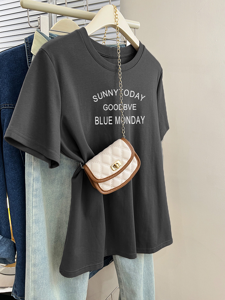 短袖T恤纯棉上衣百搭正肩修身