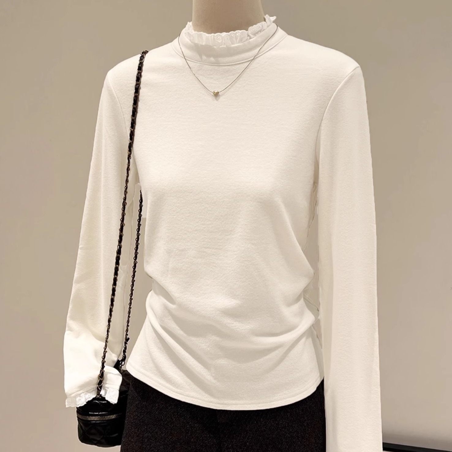 小立领德绒打底衫女保暖