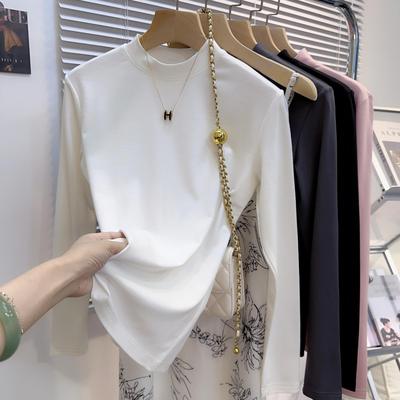 小立领打底衫女长袖磨毛