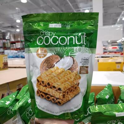 美国购泰国产 Tropical fields香脆椰子卷椰奶芝麻蛋酥 零食265g
