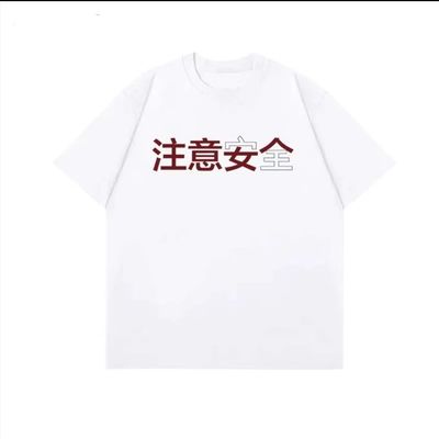 2025夏季新款创意图设计感T恤宽松透气休闲百搭纯棉短袖男女