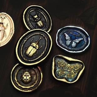 新品 昆虫系列 蜘蛛蝴蝶甲虫蝎子瓢虫飞蛾标本 火漆印章章头黄铜