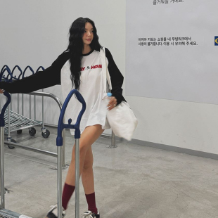 2025秋插肩袖 代购 下衣失踪宽松百搭T恤 korea韩国正品 现货Cmy