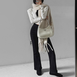 korea韩国代购 加绒加厚小微喇叭休闲裤 女装 B入款 推荐 Cmy