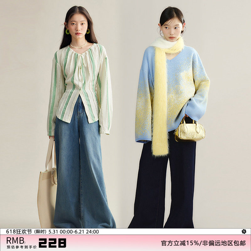 有耳uare小众设计 适度松弛 莱赛尔天休闲阔腿牛仔裤