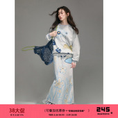 手绘小马飞鸟印花卫衣半身裙套装 地方 去有风 有耳uare原创设计