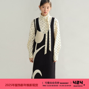 撞色拼接花朵含羊毛呢背心连衣裙 郁金香 有耳uare原创设计 骄傲